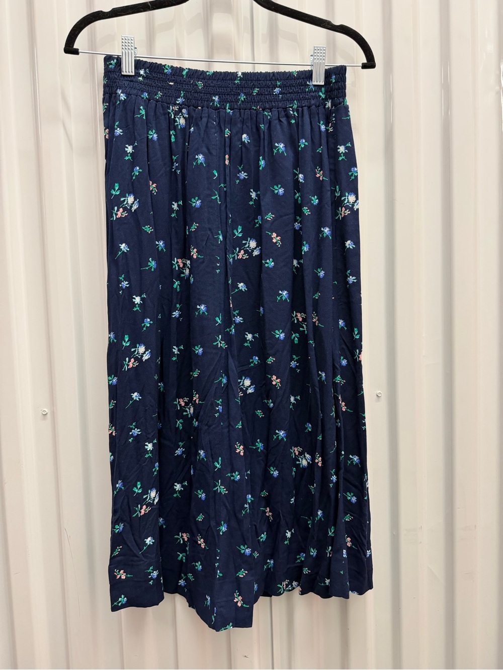 croft & barrow Navy Floral Elastic-Waist Maxi Skirt